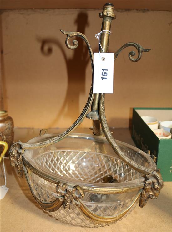Glass and ormolu pineapple lamp